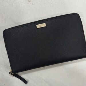 Kate Spade Black Wallet with Gold Accents